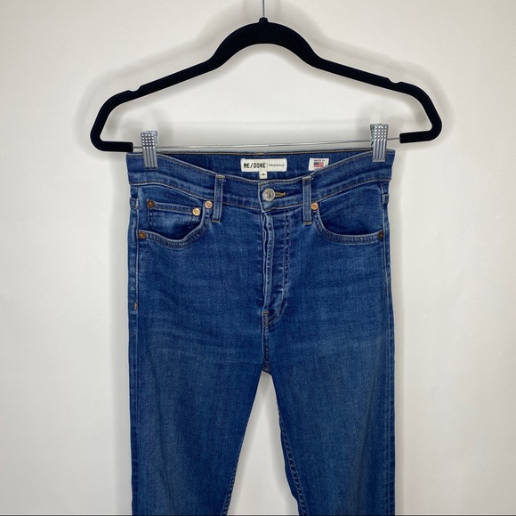 RE/DONE Denim High Rise Ankle Crop Skinny Jeans 26 - Picture 12 of 14